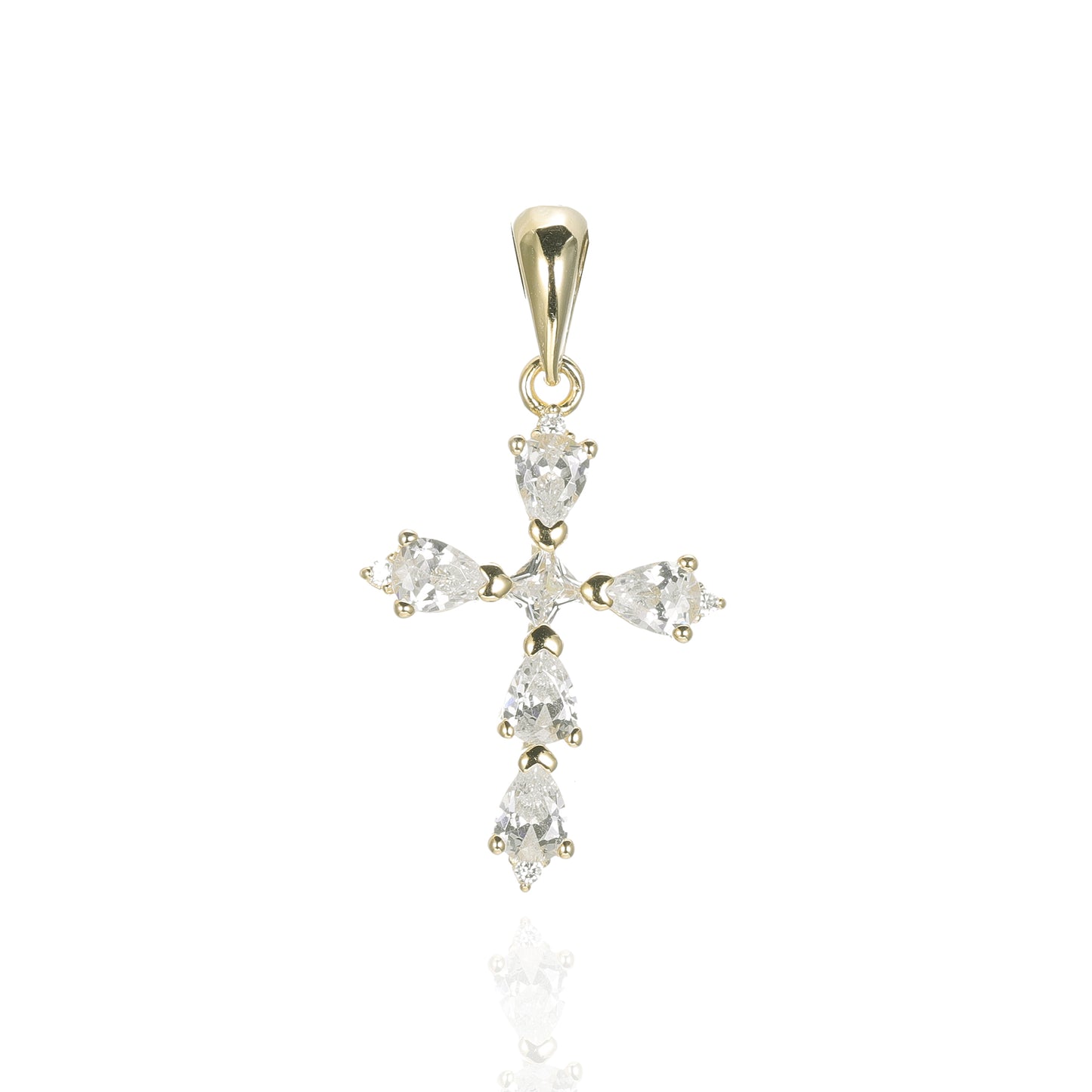 Silver CZ Cross Pendant