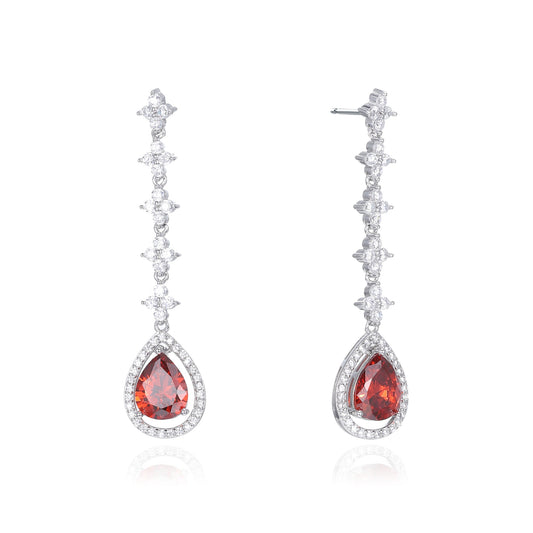 Silver CZ Drop Earrings