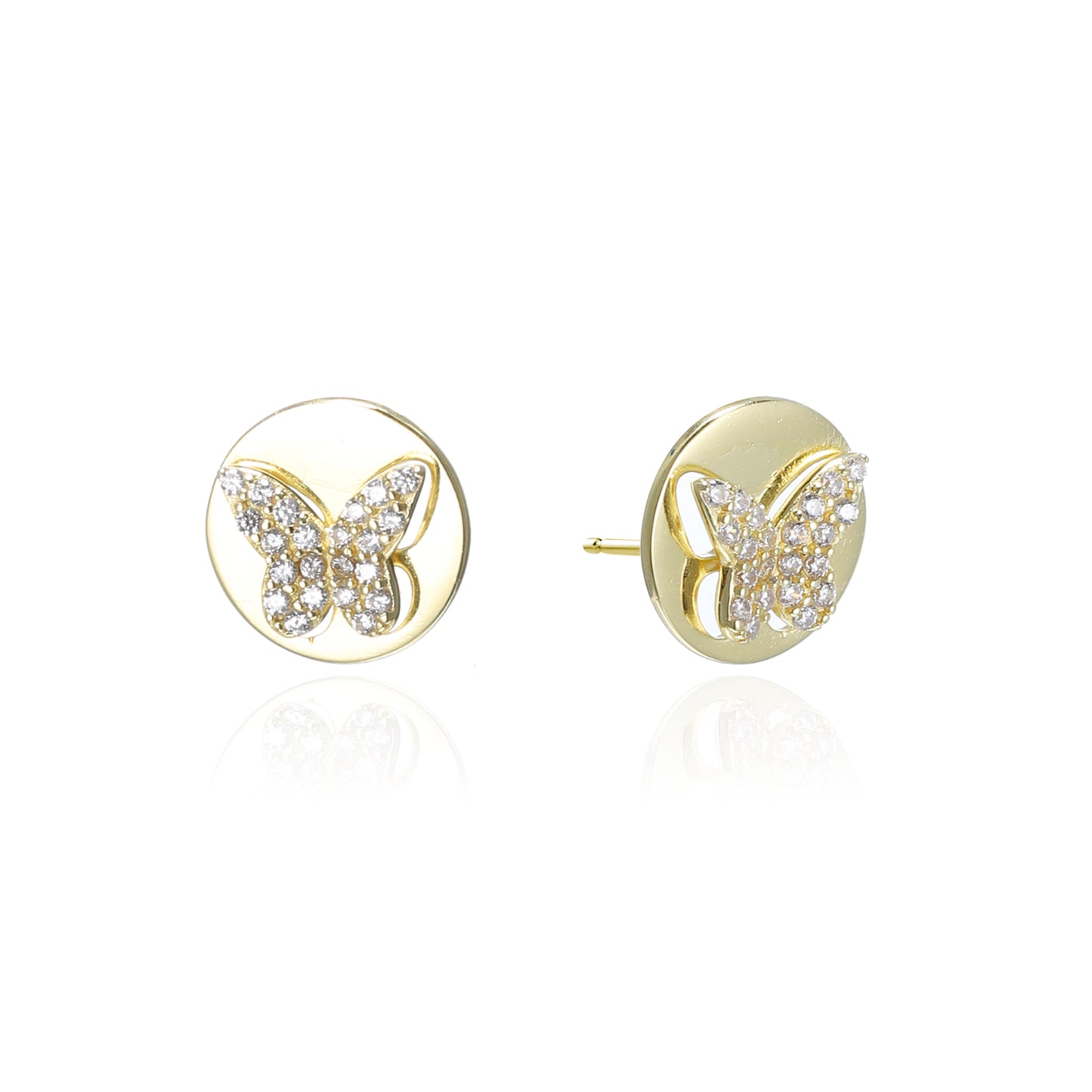 Silver CZ Butterfly Earrings