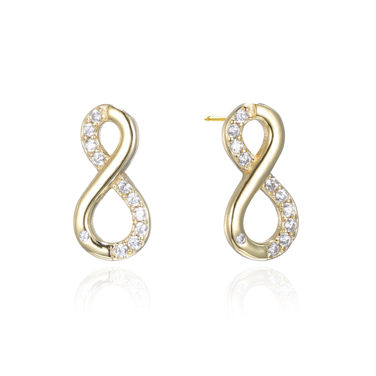 Silver CZ Infinity Earrings