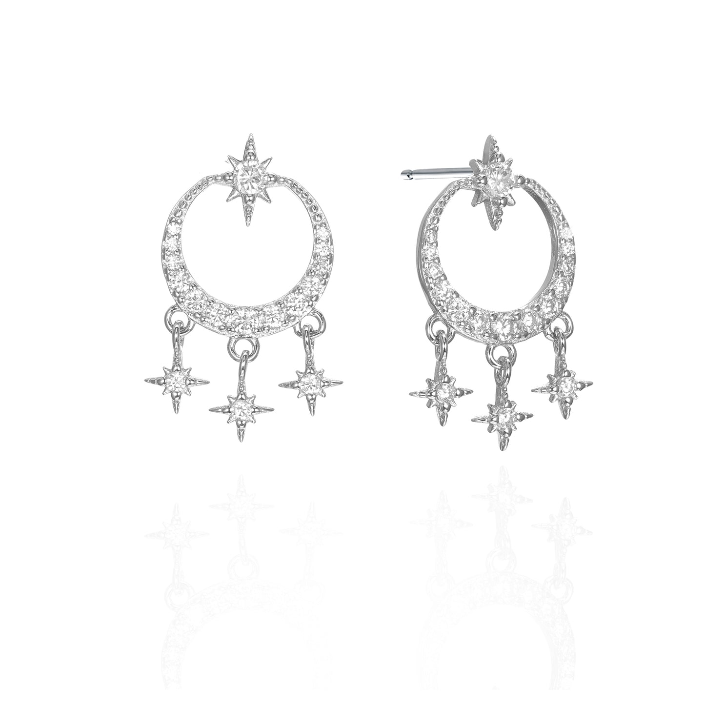 Silver CZ Stud Earrings