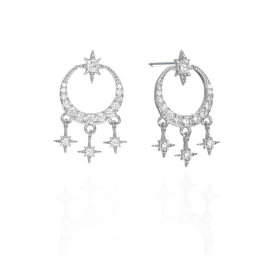 Silver CZ Stud Earrings