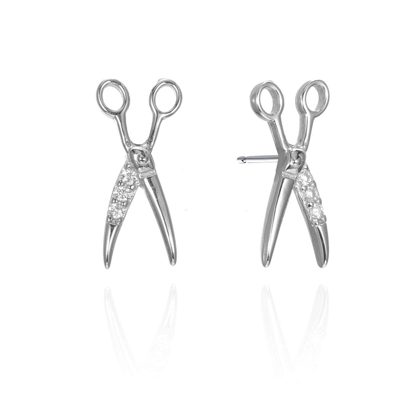 Silver CZ Stud Earrings