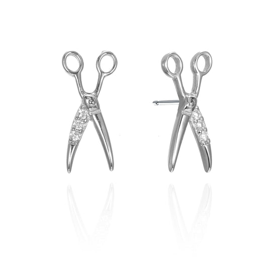 Silver CZ Stud Earrings