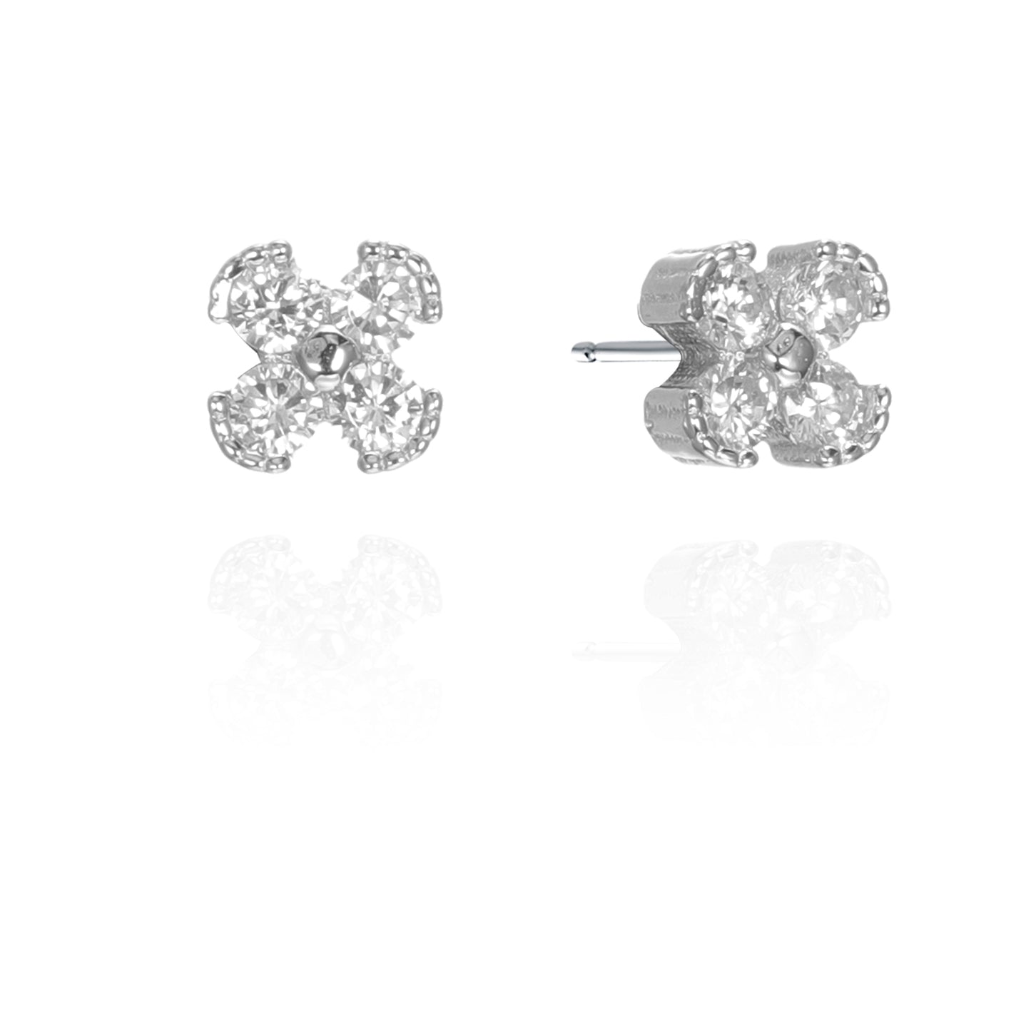 Silver CZ Stud Earrings