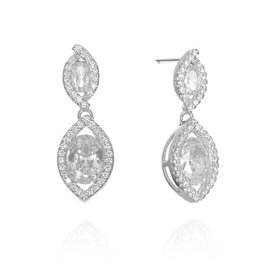 Silver CZ Stud Earrings