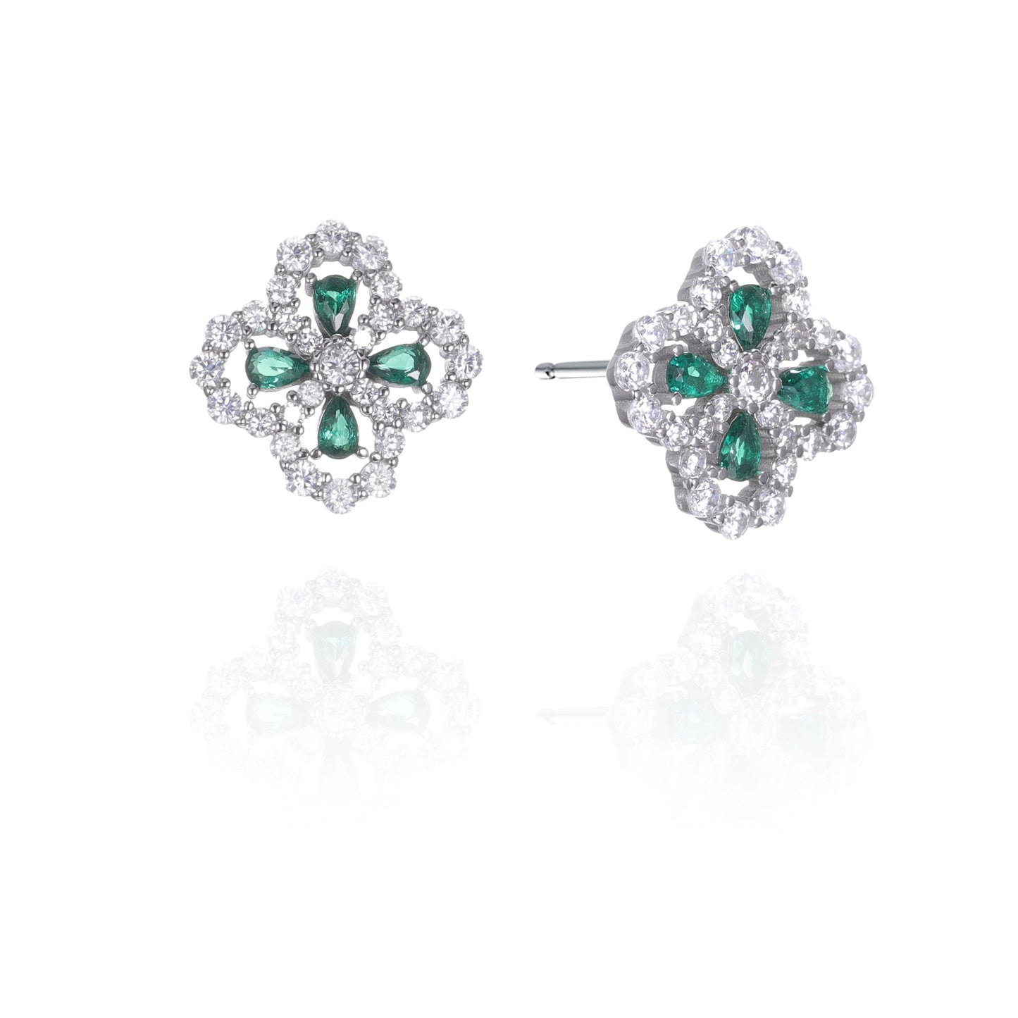 Silver CZ Stud Earrings