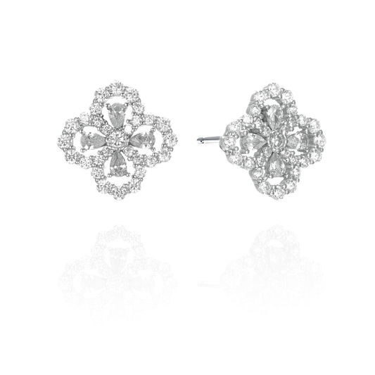 Silver CZ Stud Earrings