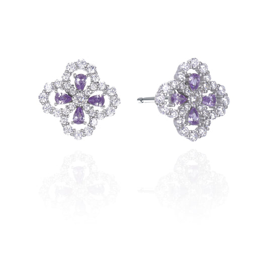 Silver CZ Stud Earrings