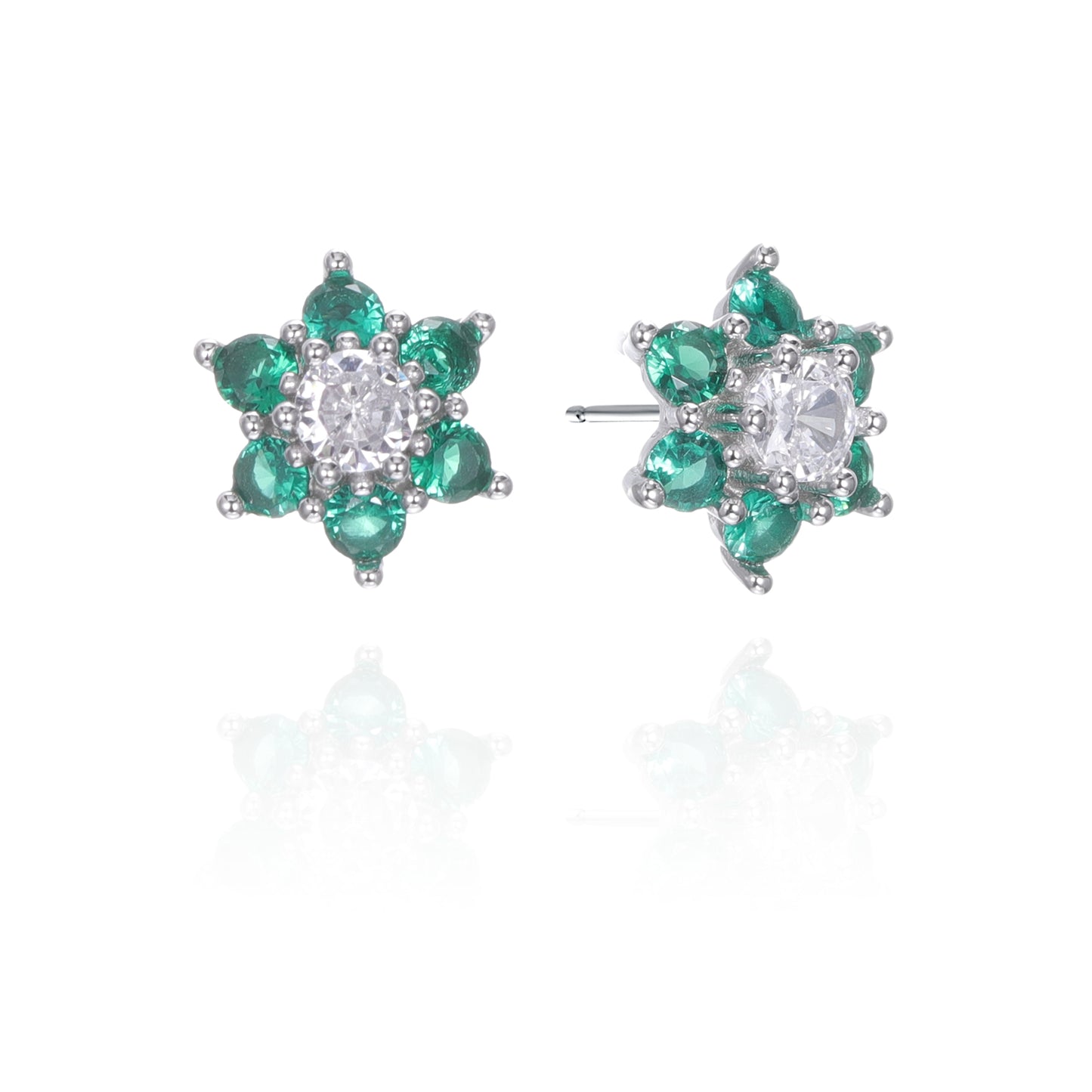 Silver CZ Stud Earrings