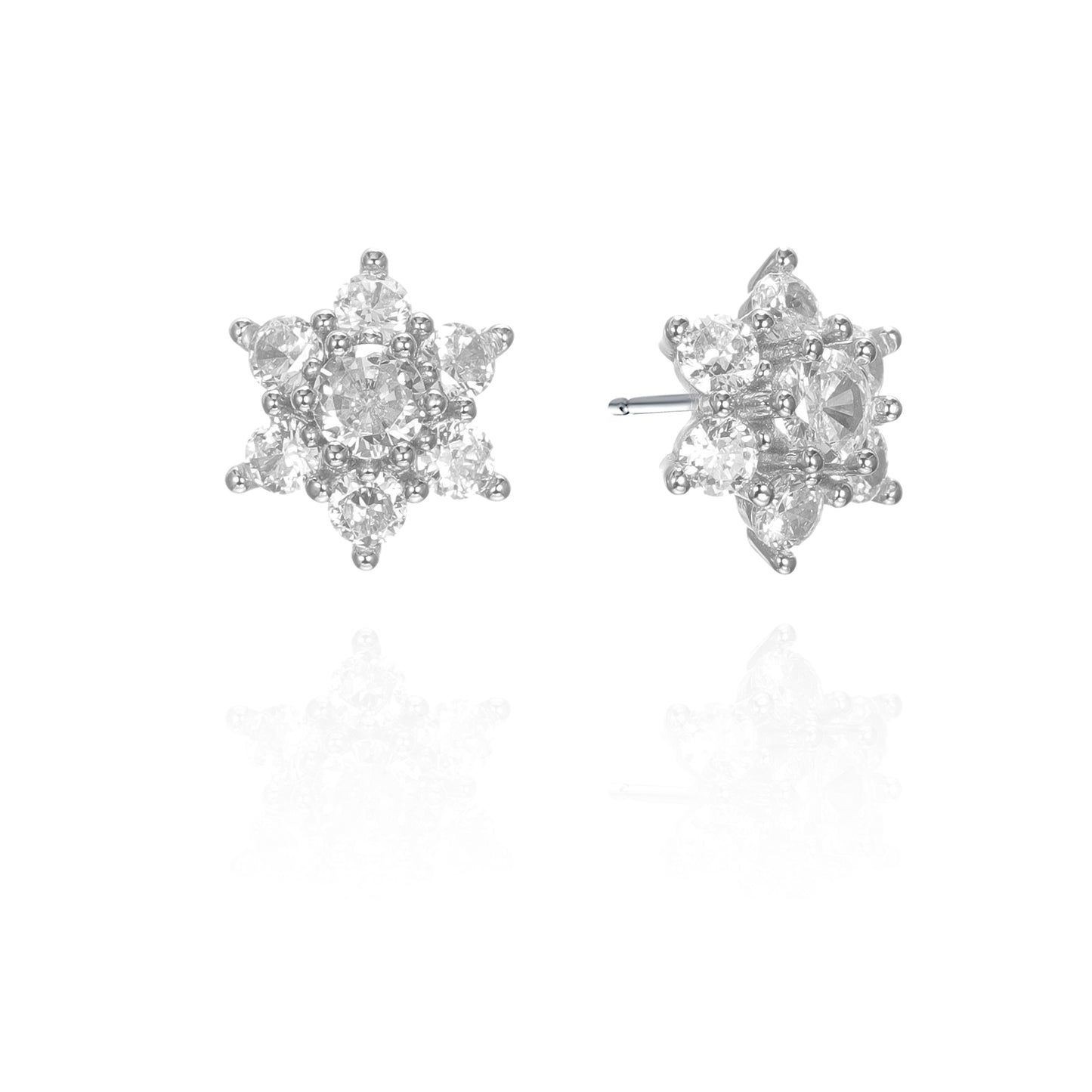 Silver CZ Stud Earrings