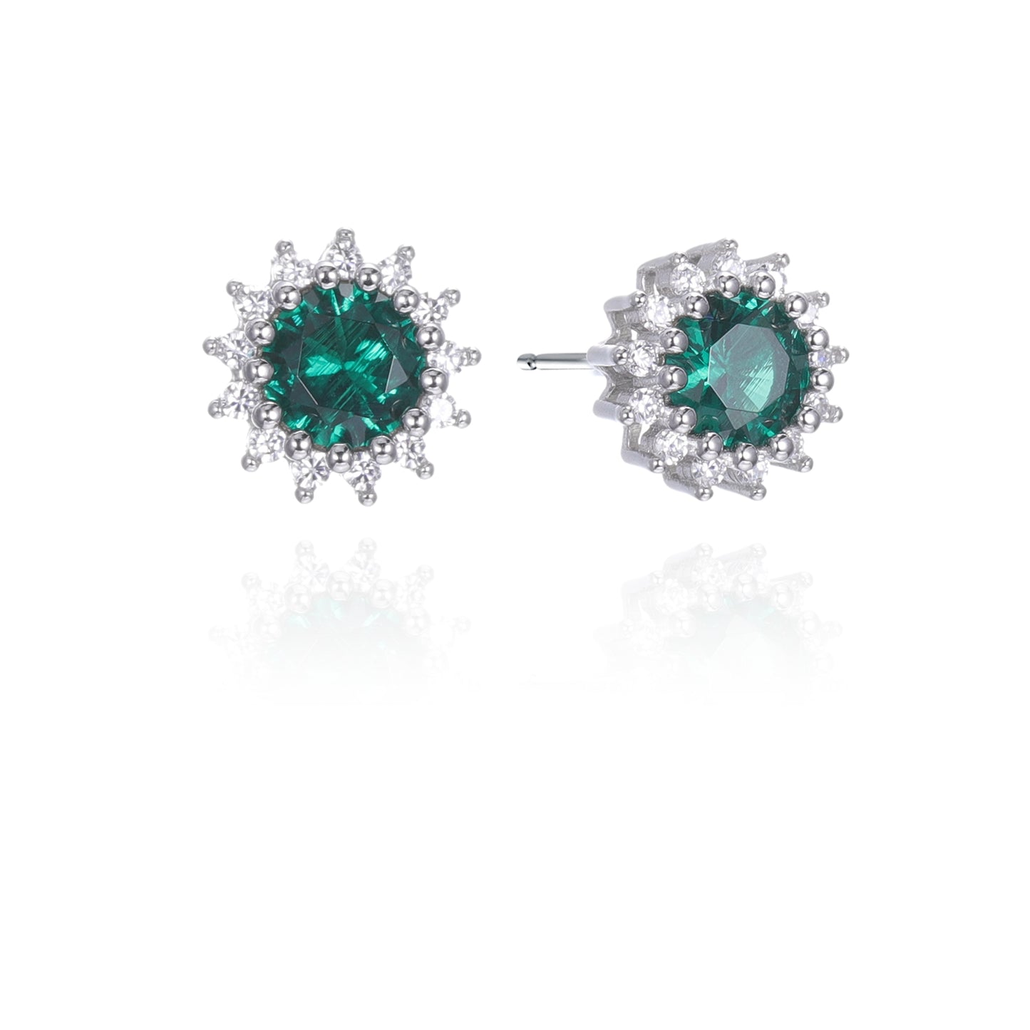 Silver CZ Stud Earrings