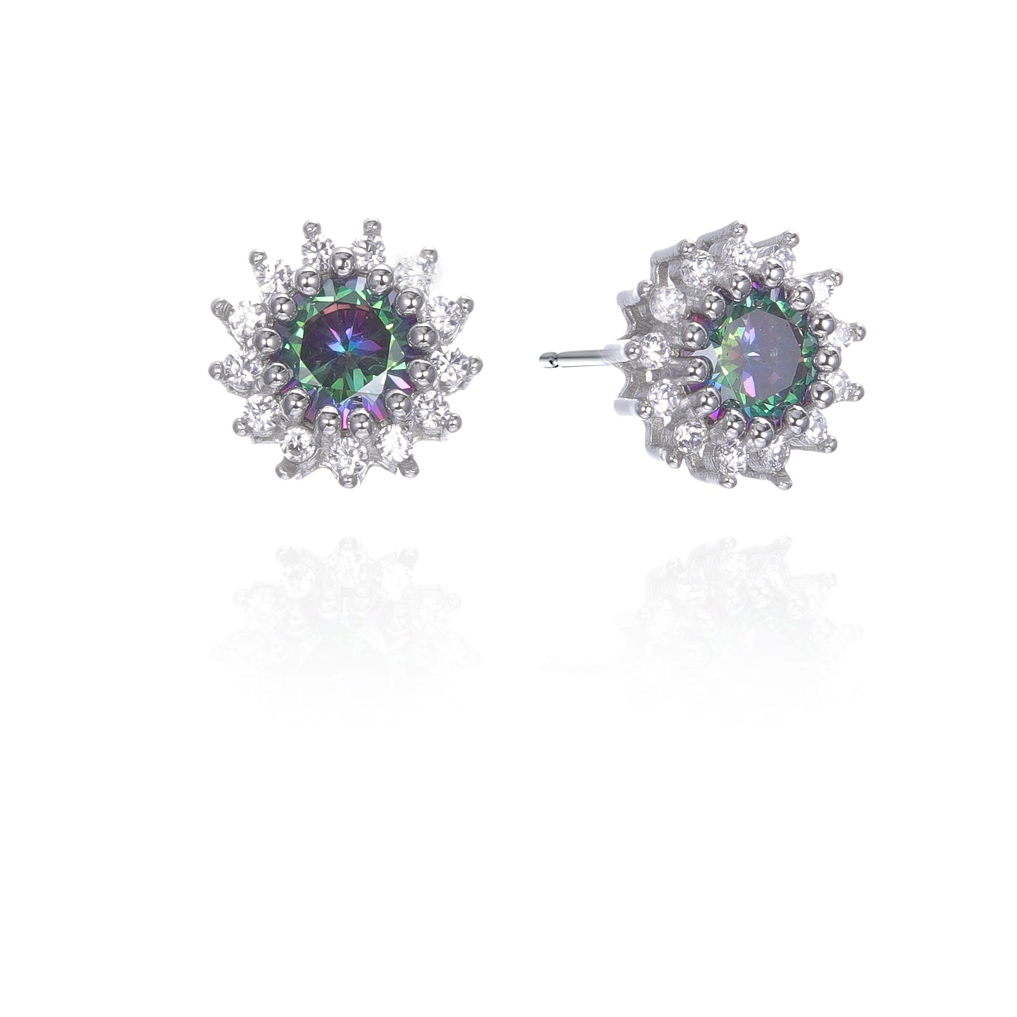 Silver CZ Stud Earrings