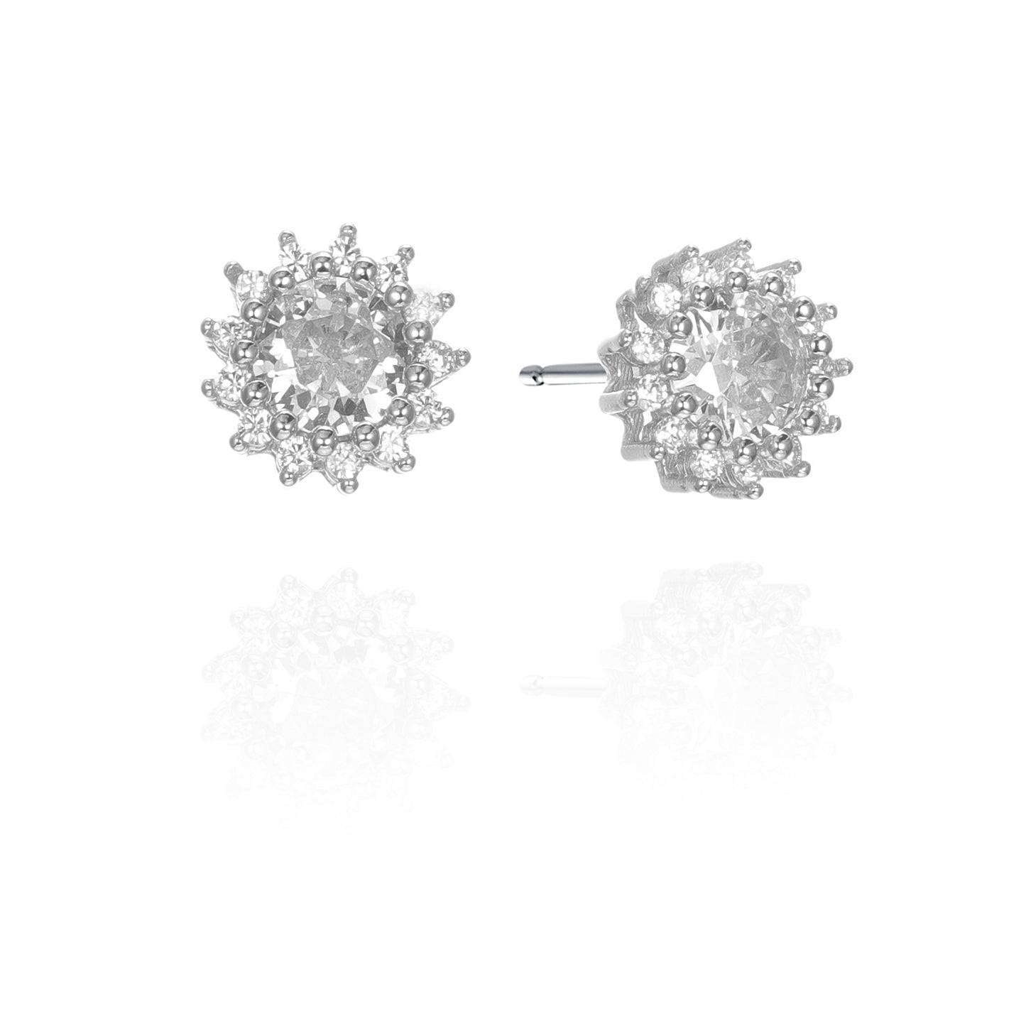 Silver CZ Stud Earrings