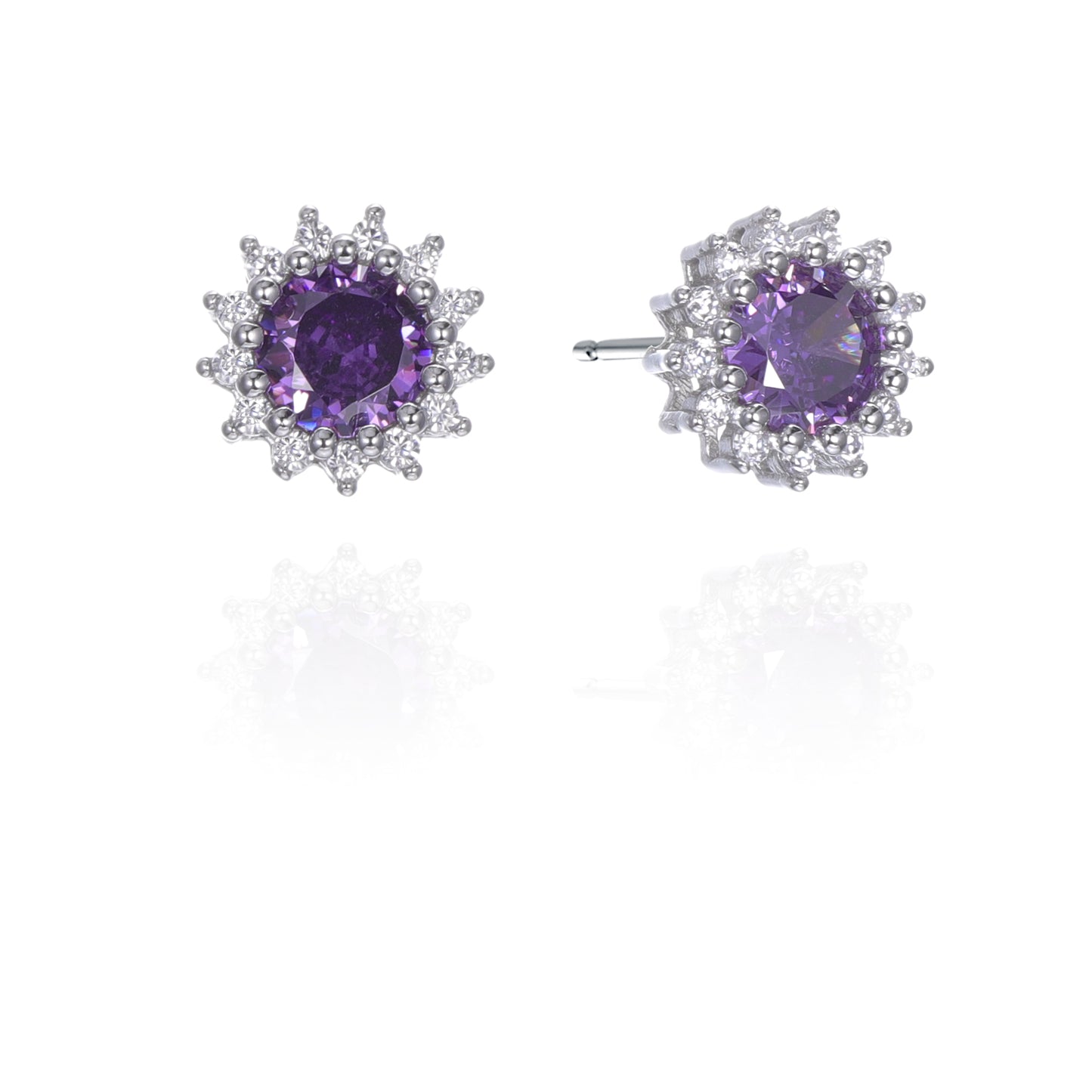 Silver CZ Stud Earrings