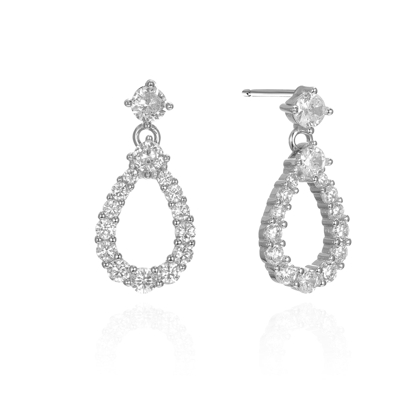 Silver CZ Stud Earrings