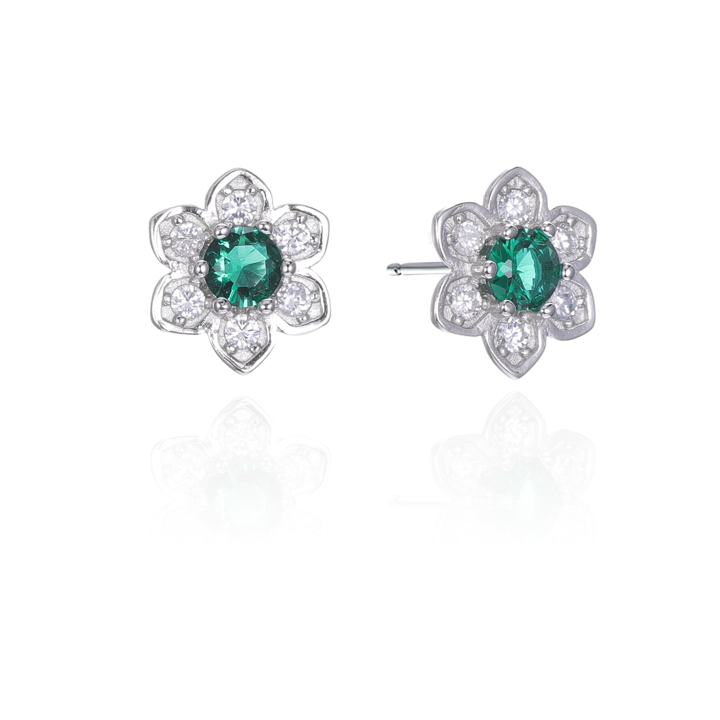 Silver CZ Stud Earrings