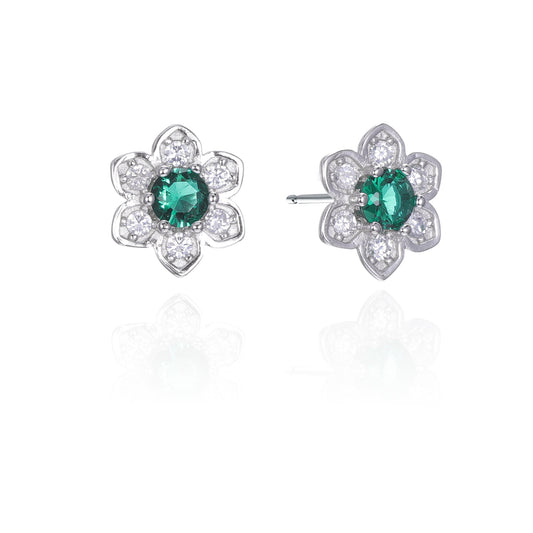 Silver CZ Stud Earrings