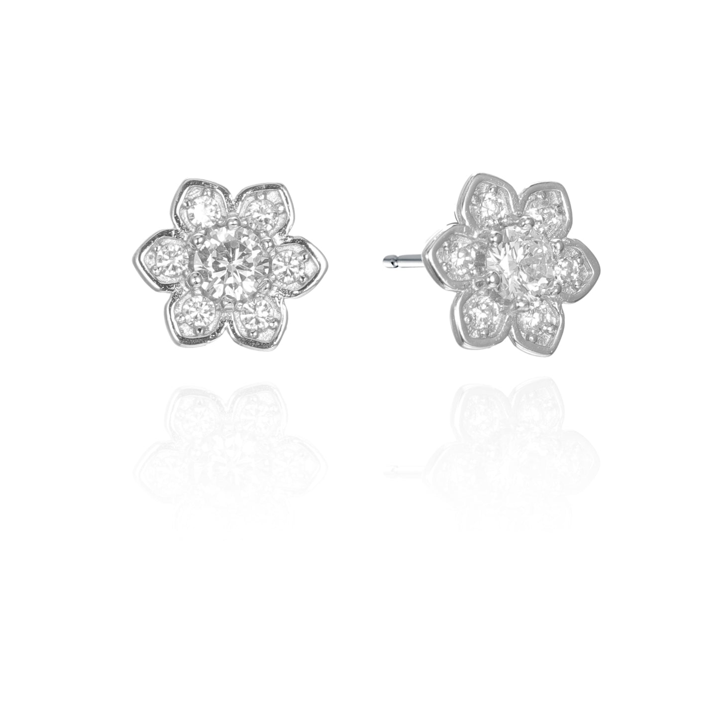 Silver CZ Stud Earrings