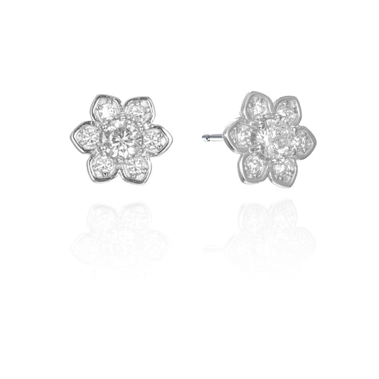 Silver CZ Stud Earrings