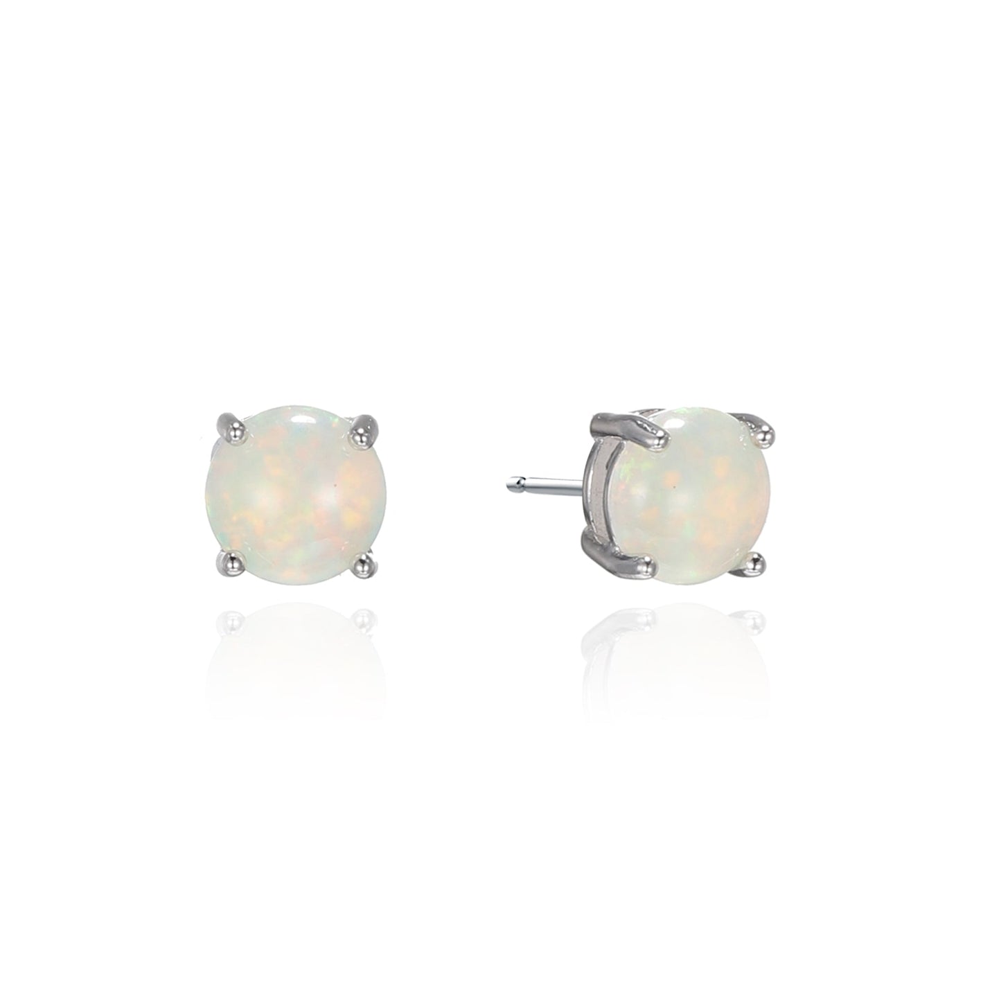 Silver Opal Stud Earrings