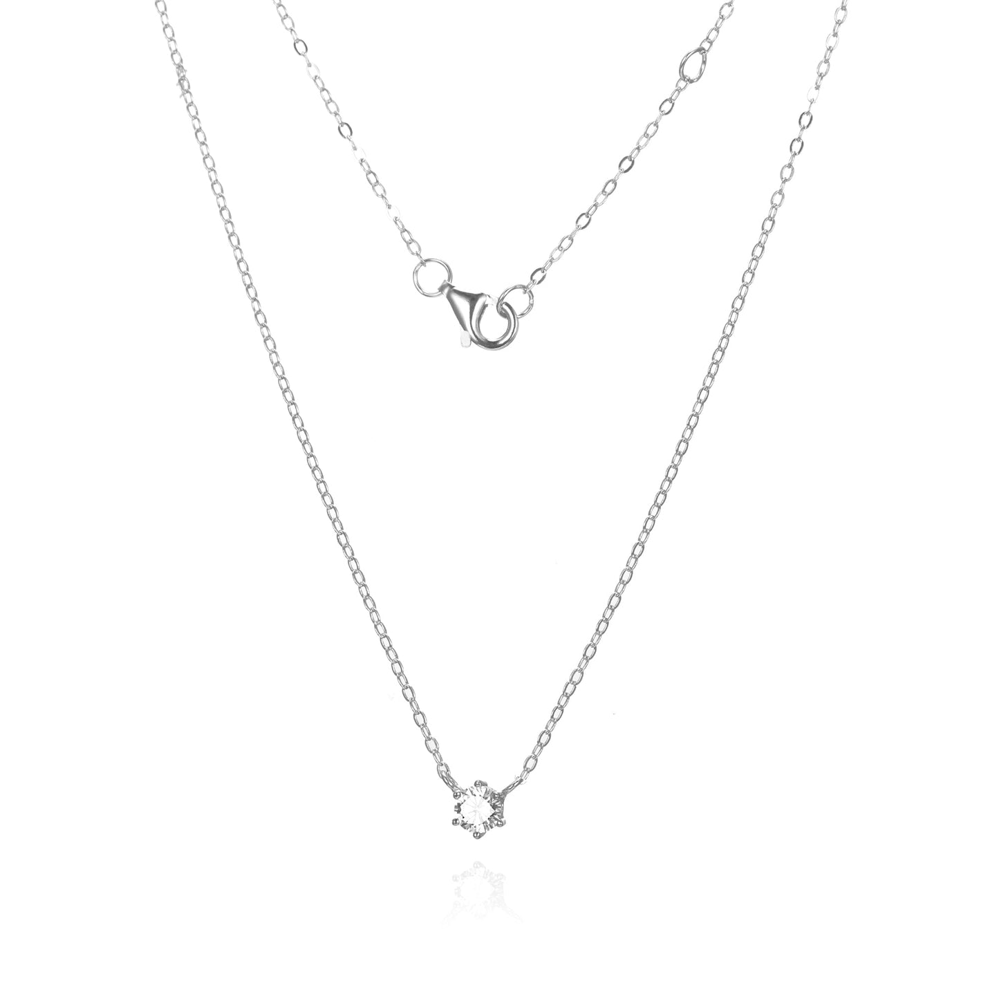 Silver Solitaire Necklace