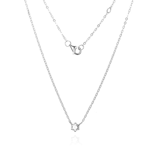 Silver Solitaire Necklace