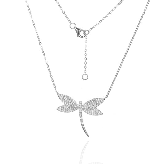 Silver CZ Butterfly Necklace