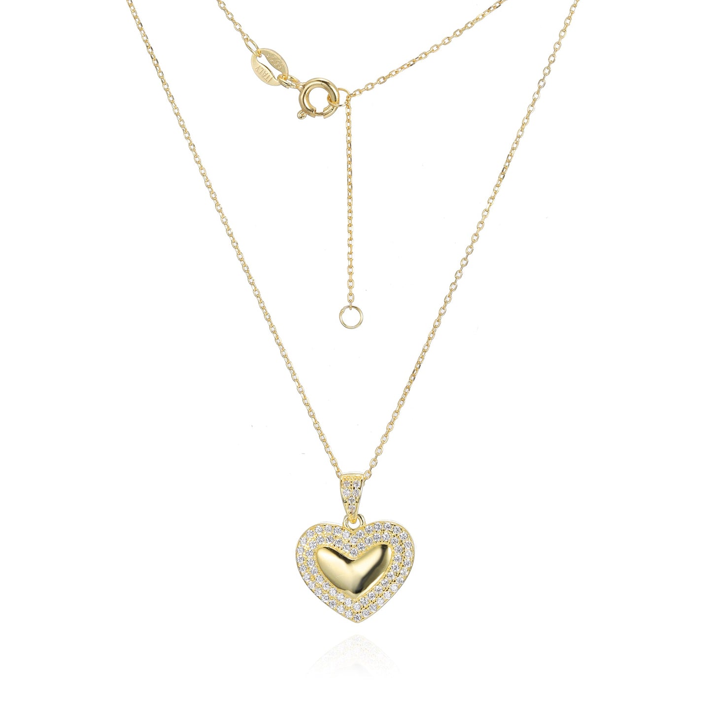 Silver CZ Heart Necklace