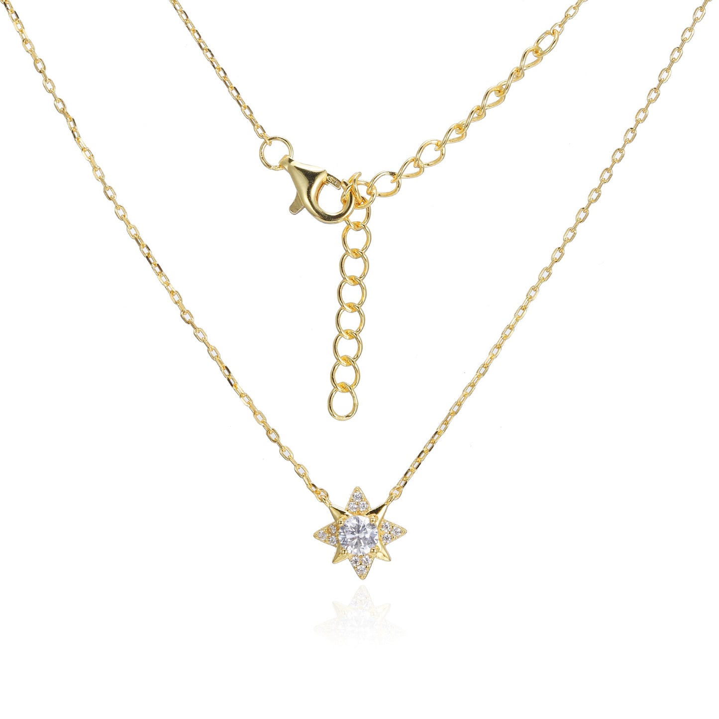 Silver CZ Star Necklace