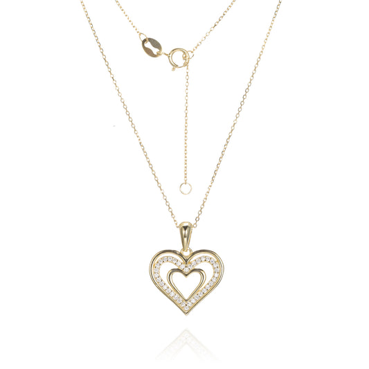 Silver CZ Heart Necklace