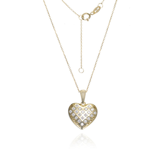 Silver CZ Heart Necklace