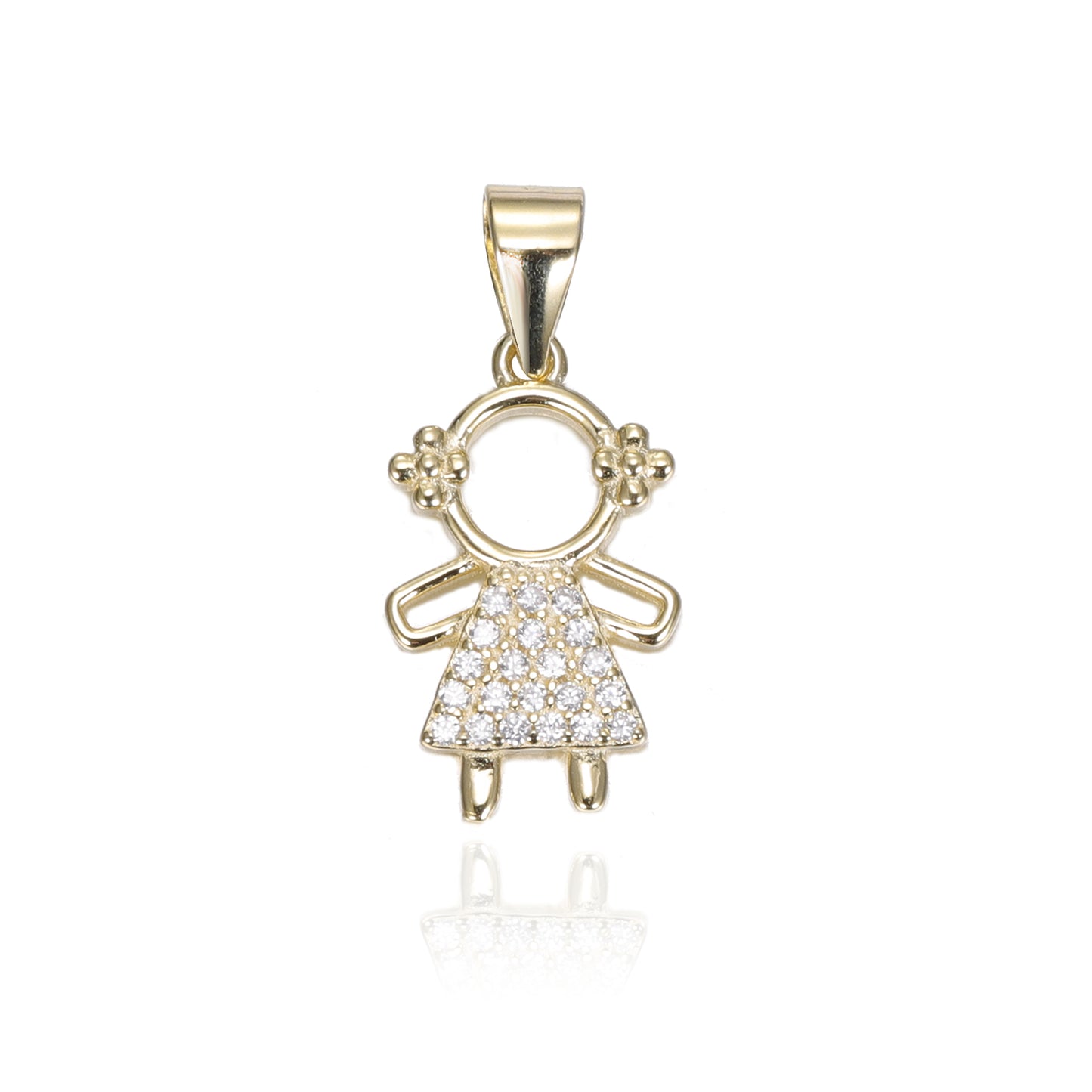 Silver CZ Girl Pendant