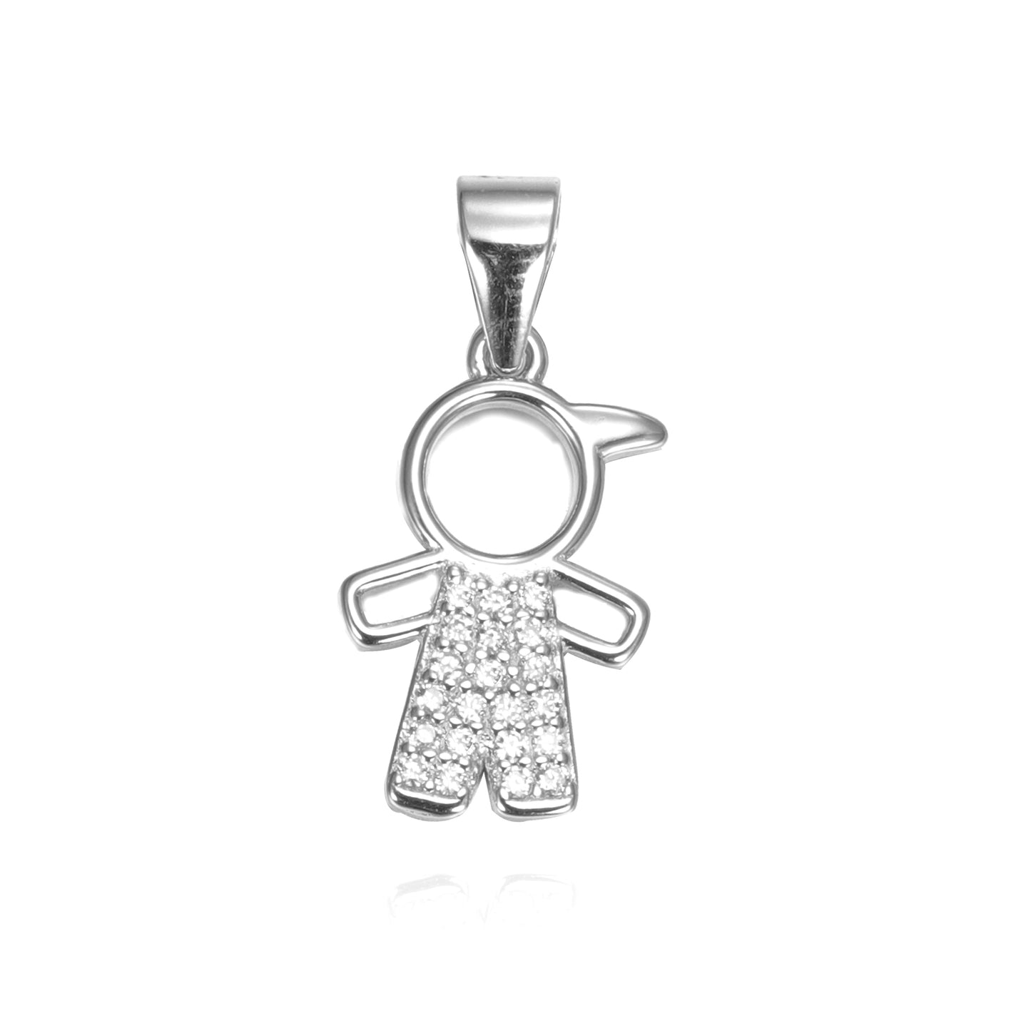 Silver CZ Boy Pendant