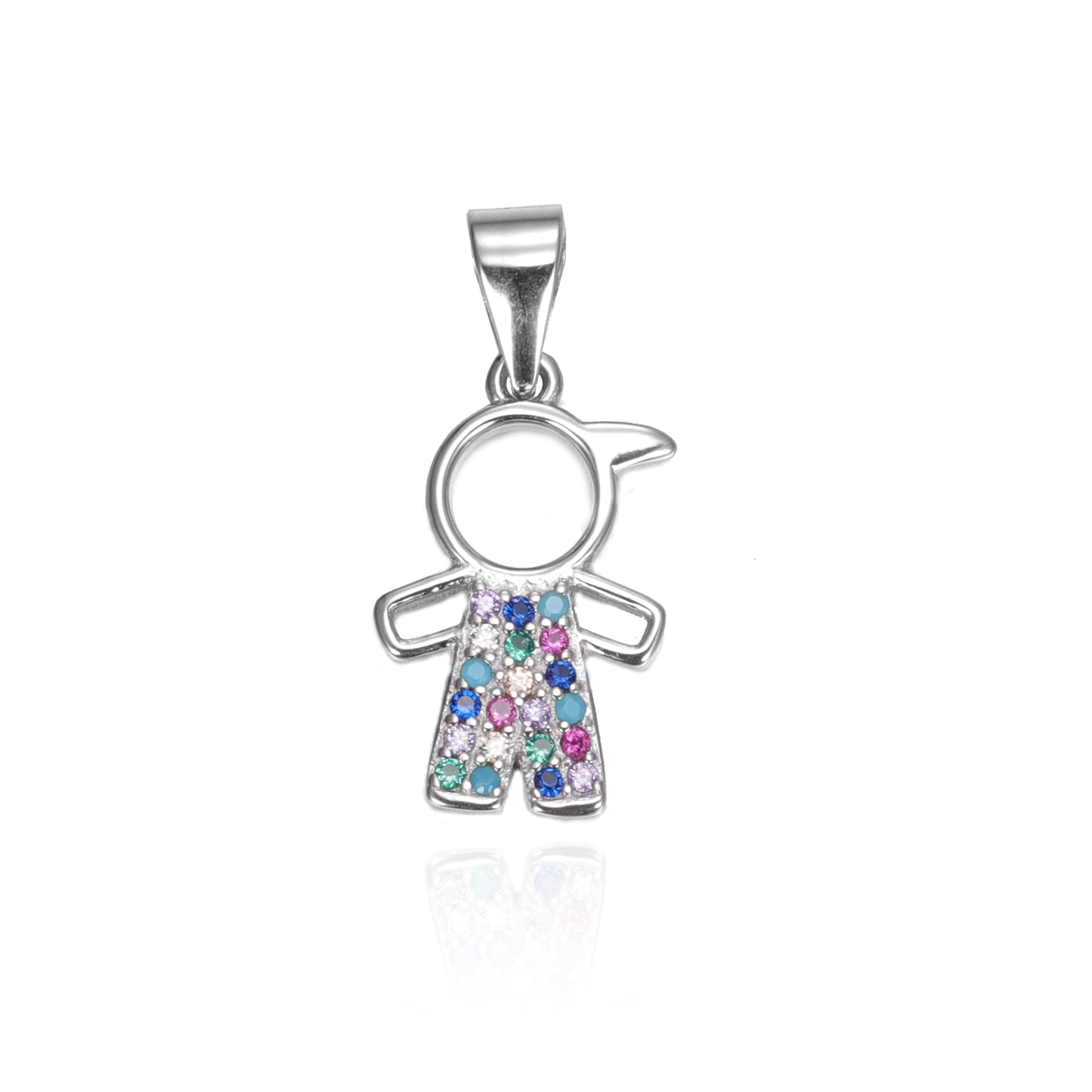 Silver CZ Boy Pendant