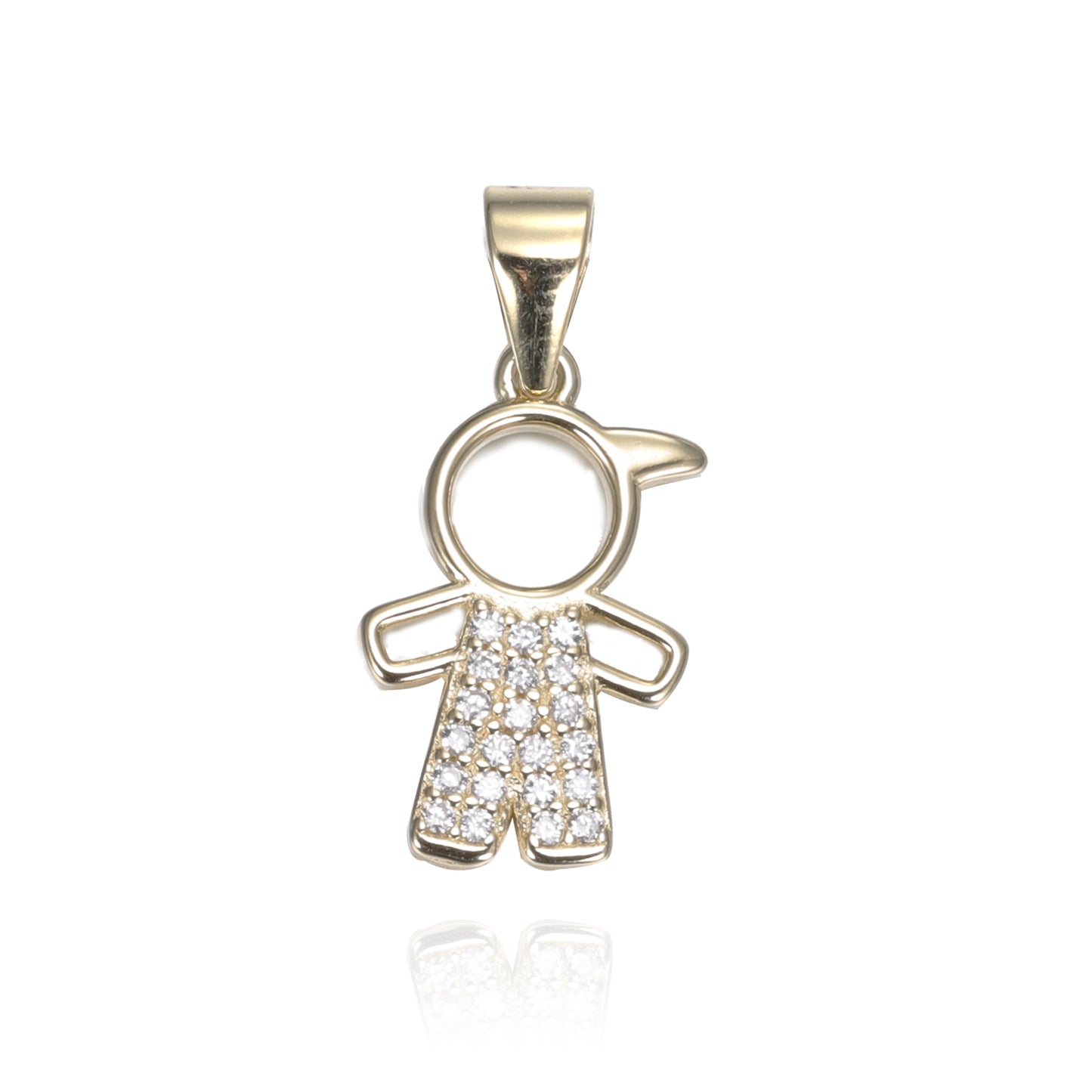 Silver CZ Boy Pendant