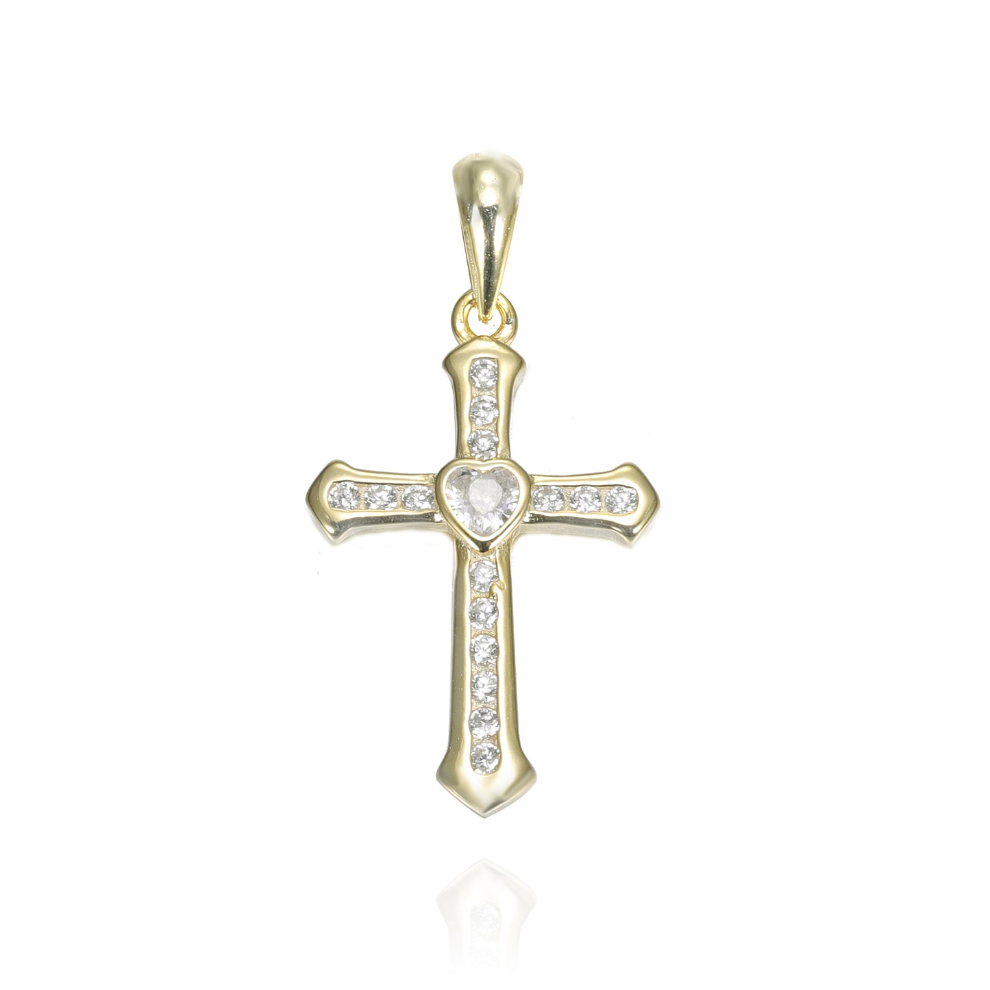 Silver CZ Cross Pendant