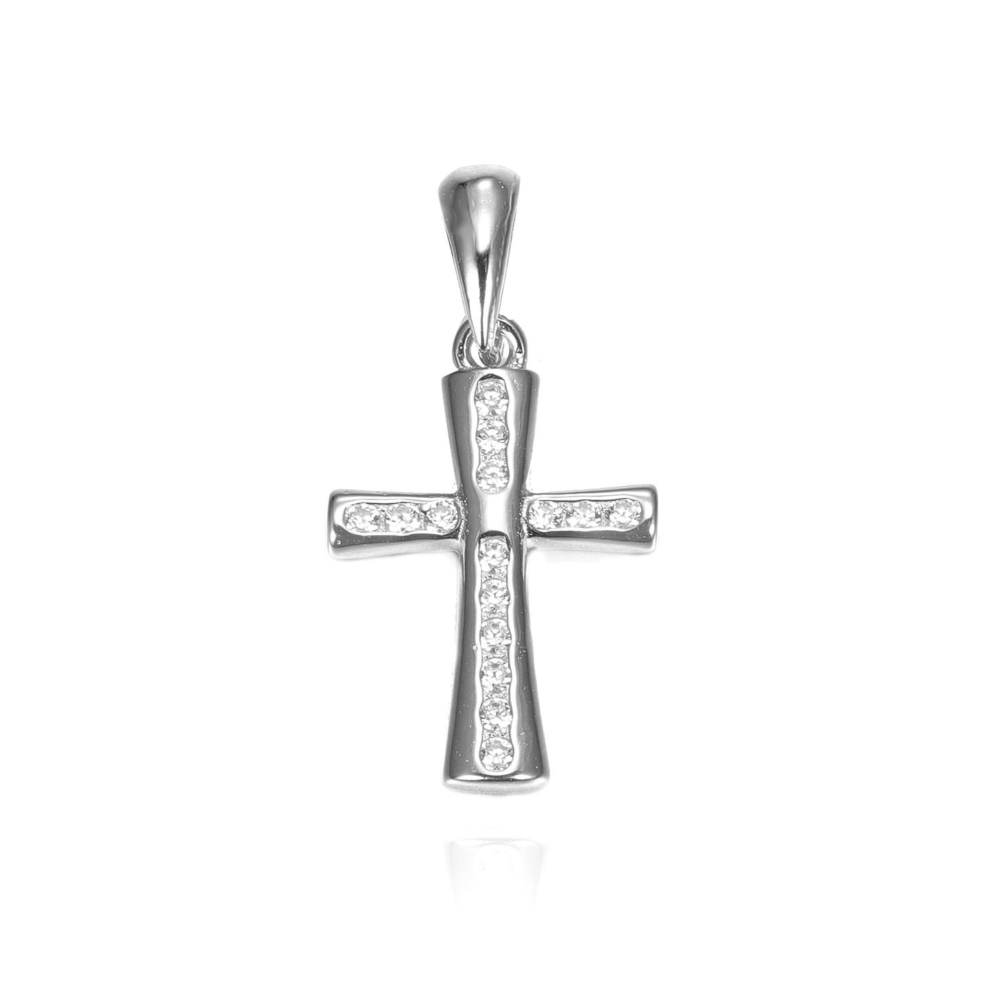 Silver CZ Cross Pendant