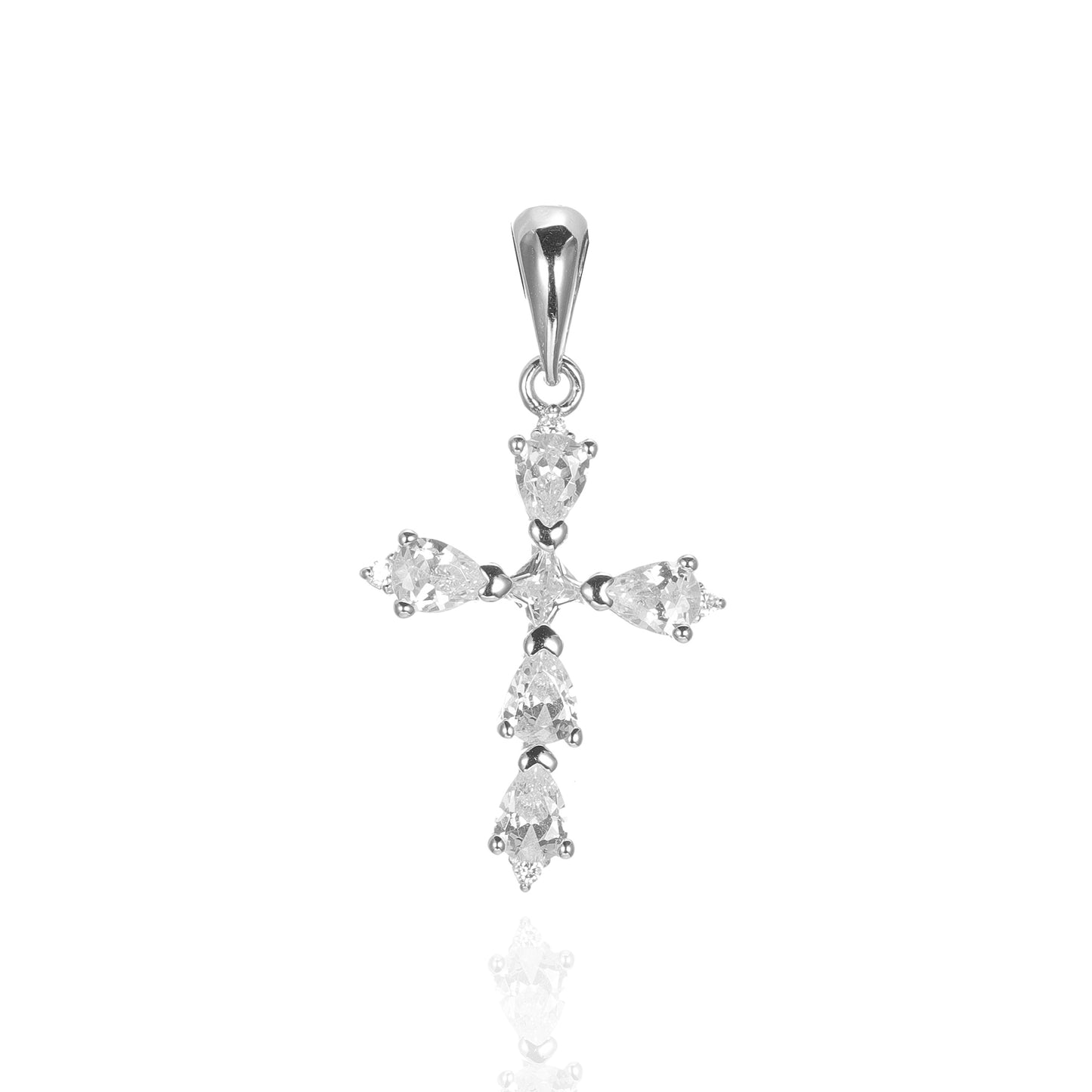 Silver CZ Cross Pendant