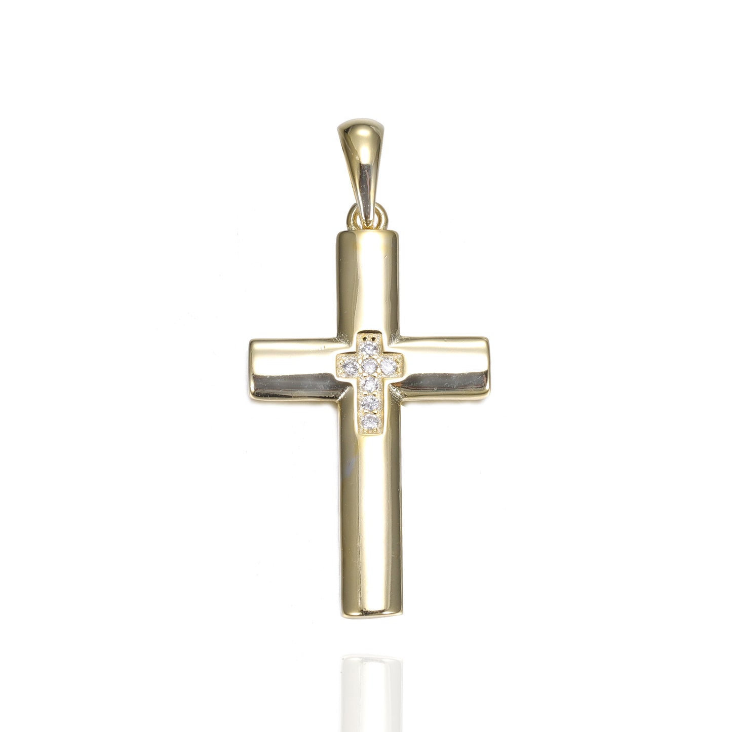 Silver CZ Cross Pendant