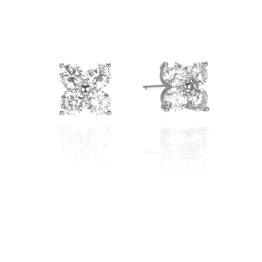 Silver CZ Stud Earrings