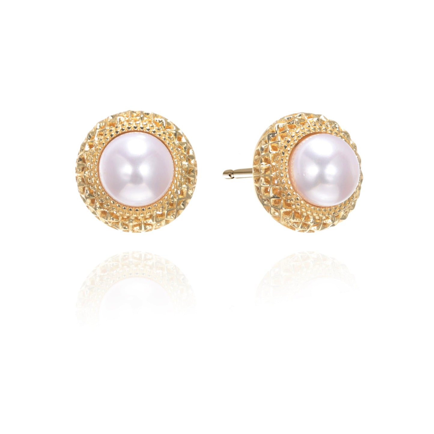 Silver Pearl Stud Earrings