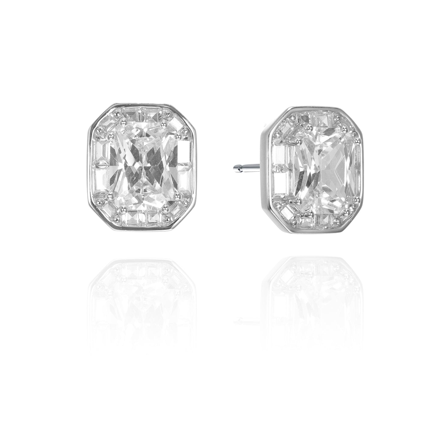 Silver CZ Stud Earrings