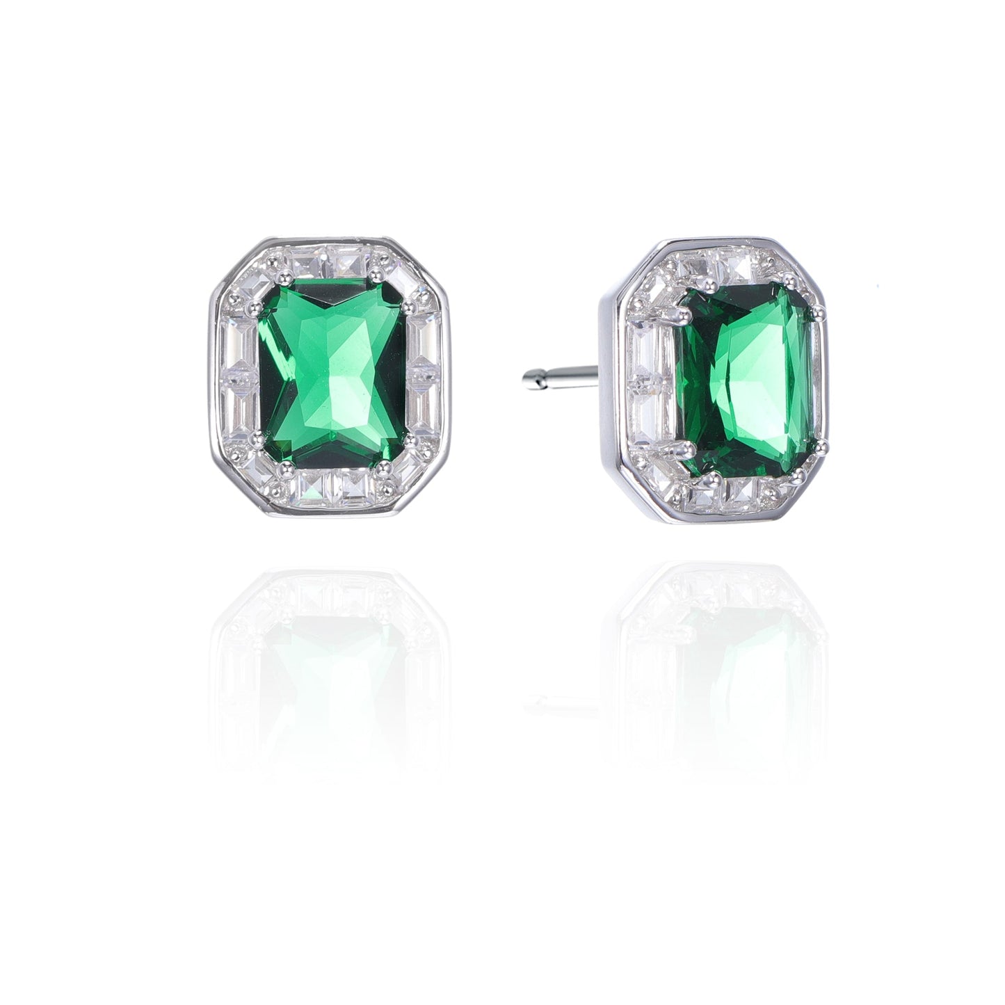 Silver CZ Stud Earrings