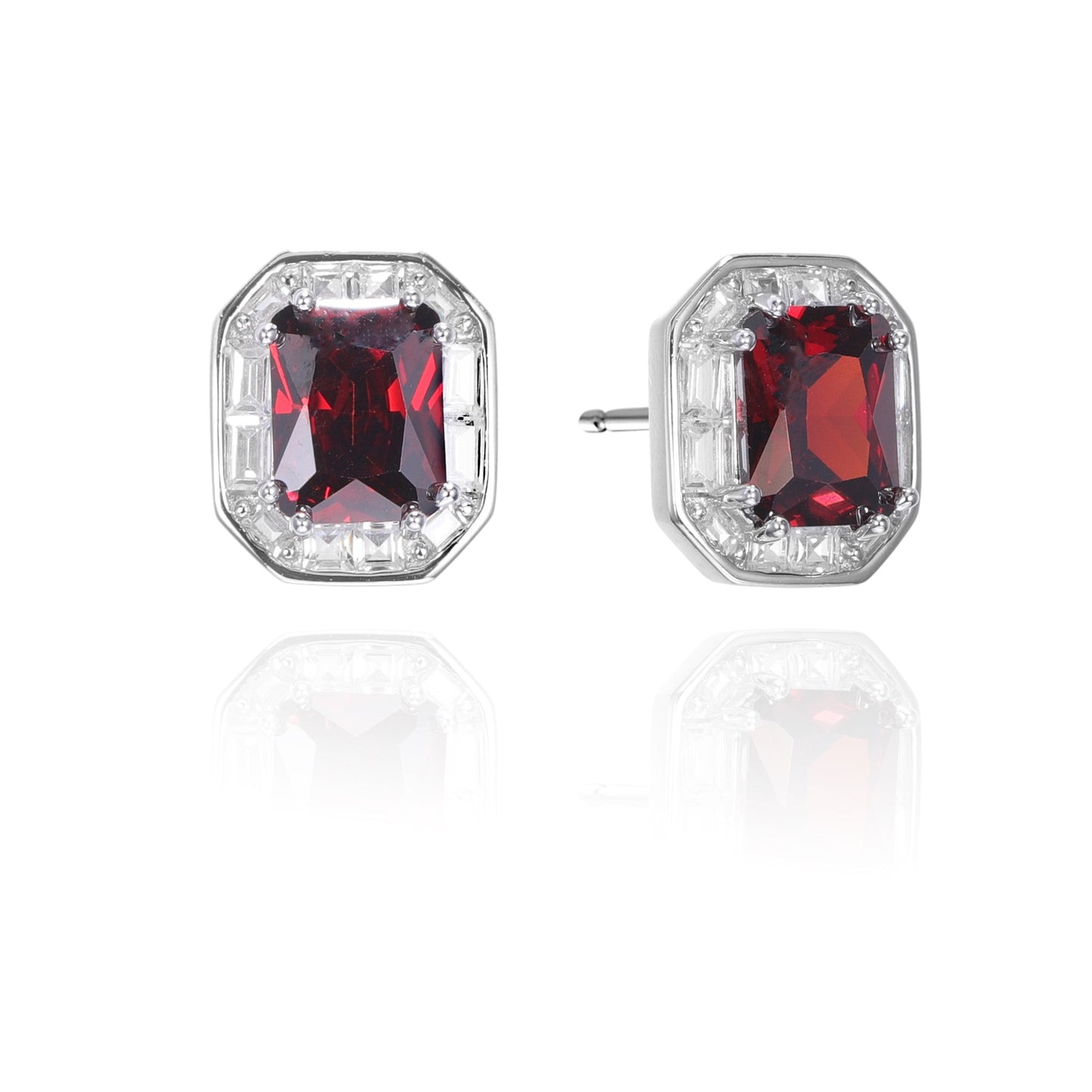 Silver CZ Stud Earrings