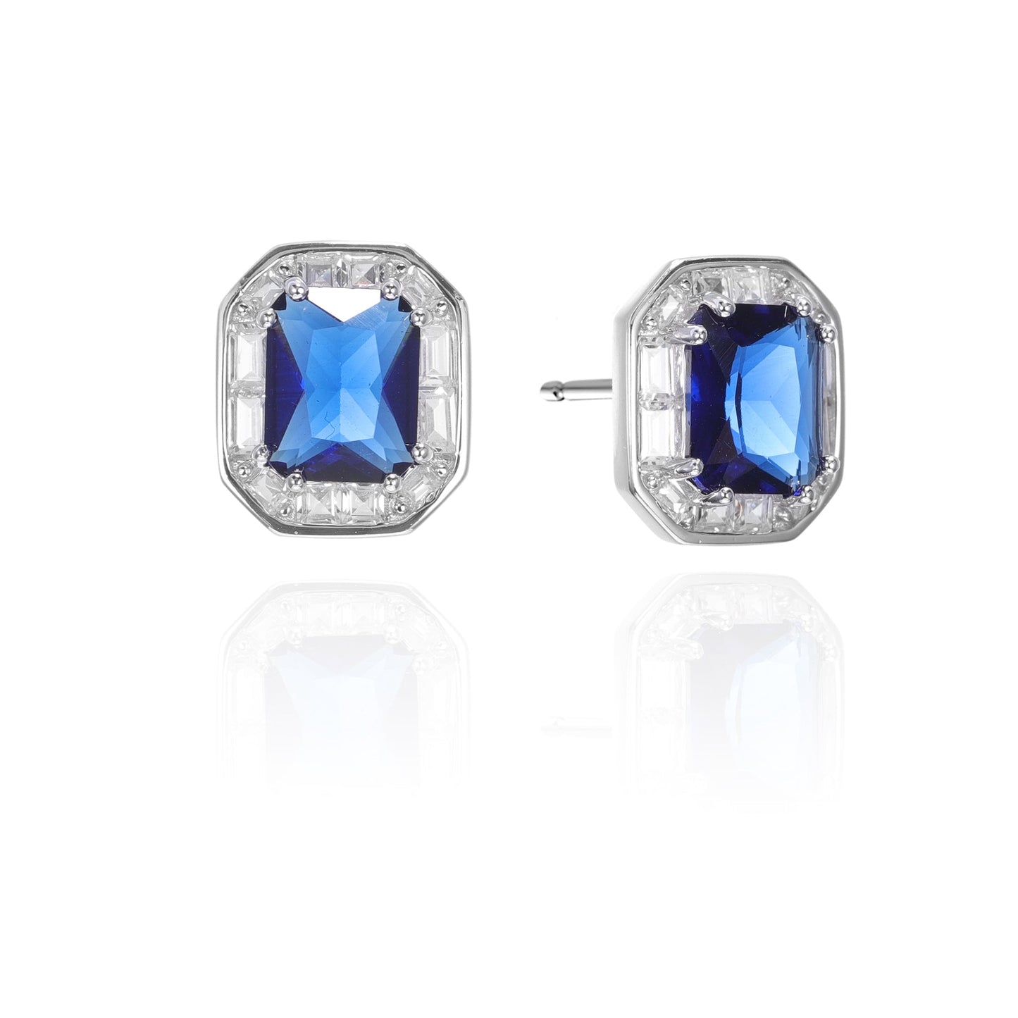 Silver CZ Stud Earrings