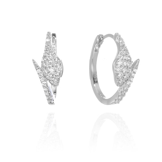 Silver CZ Snake Huggie Earrings