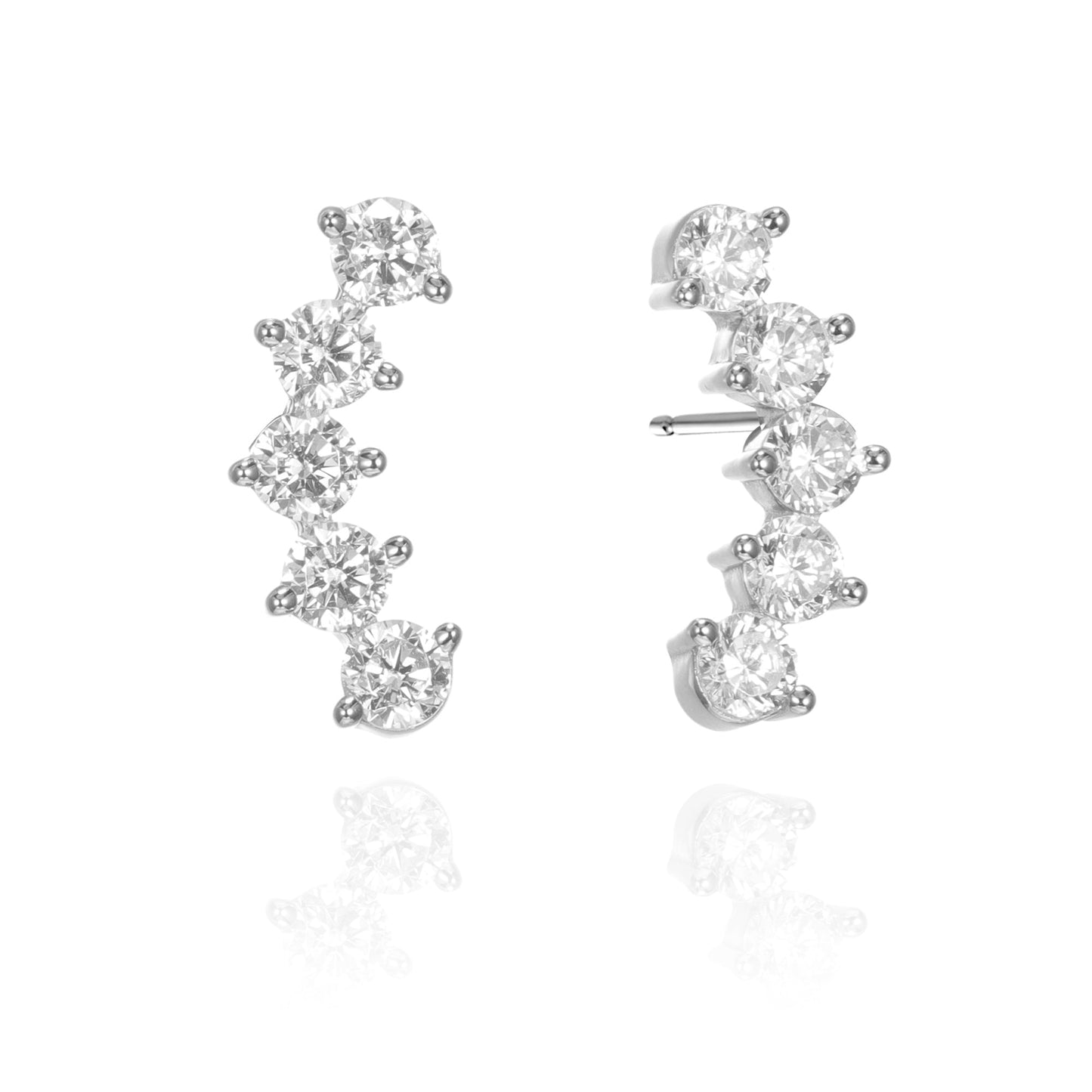 Silver CZ Stud Earrings