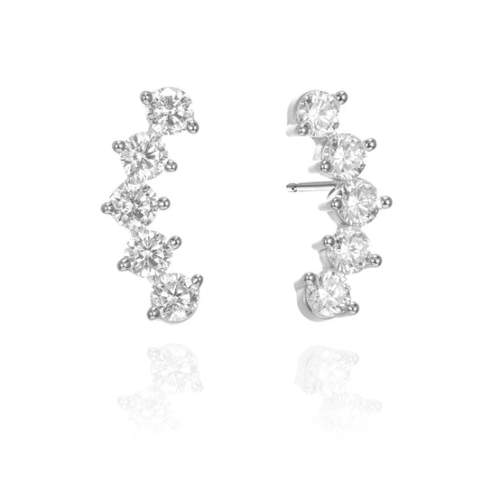 Silver CZ Stud Earrings