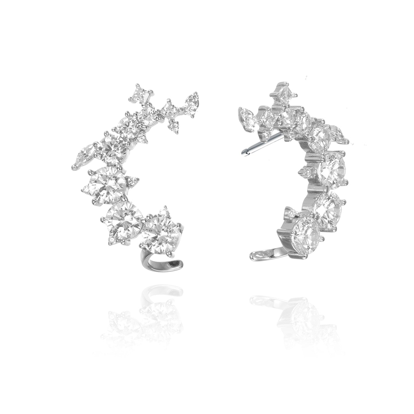 Silver CZ Stud Earrings